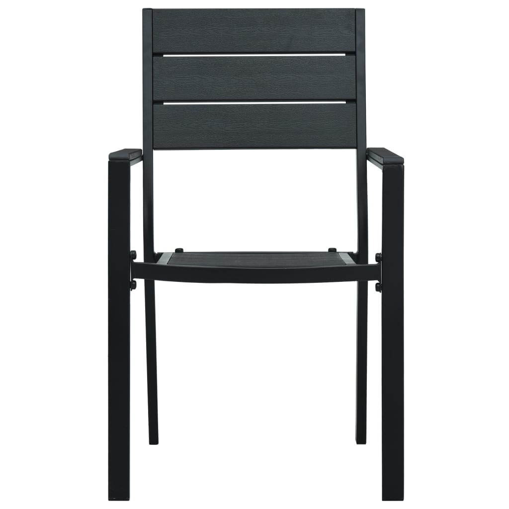 havestole 2 stk. HDPE trælook sort