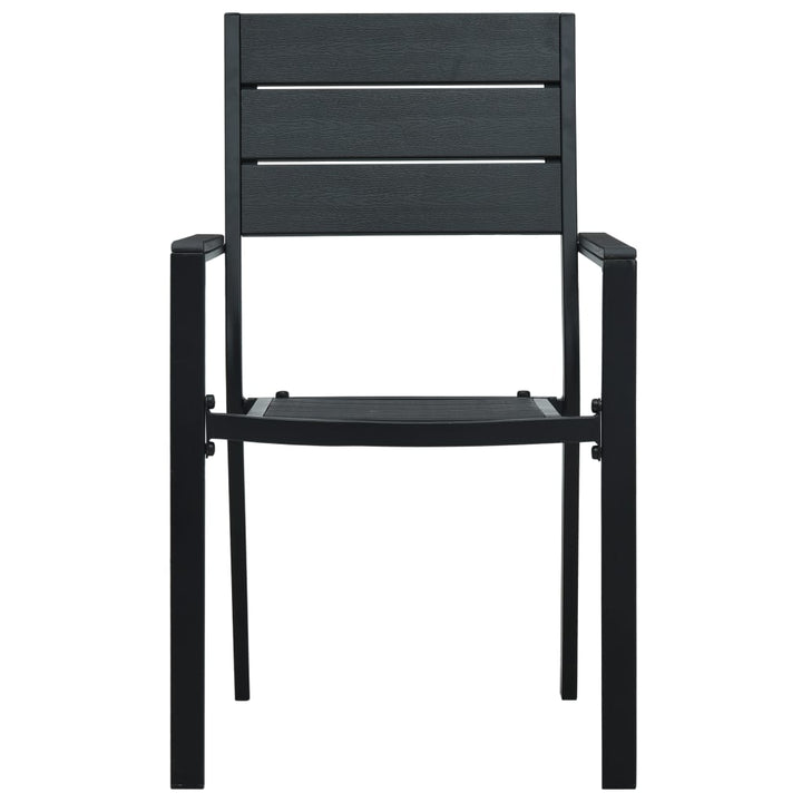 havestole 2 stk. HDPE trælook sort