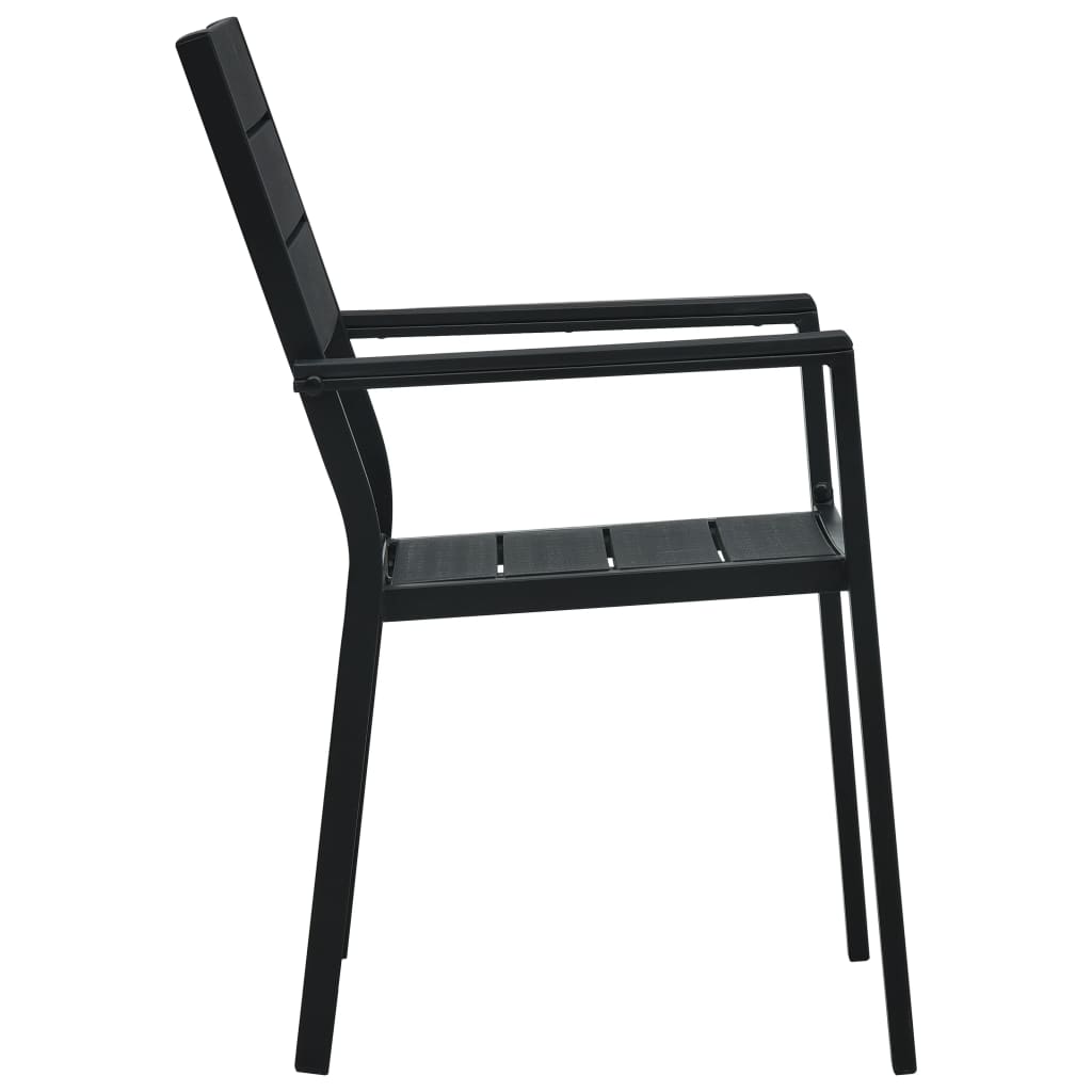 havestole 2 stk. HDPE trælook sort