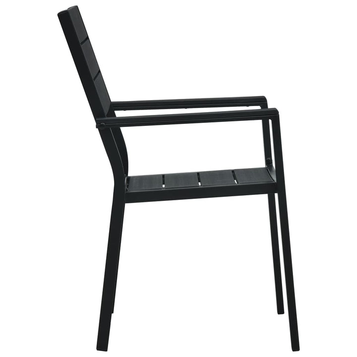 havestole 2 stk. HDPE trælook sort