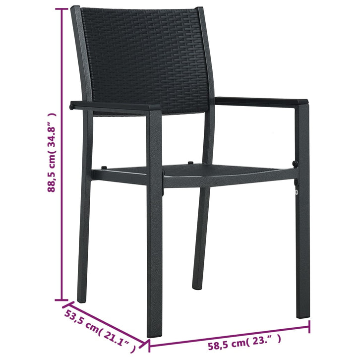 havestole 2 stk. plastik rattanlook sort