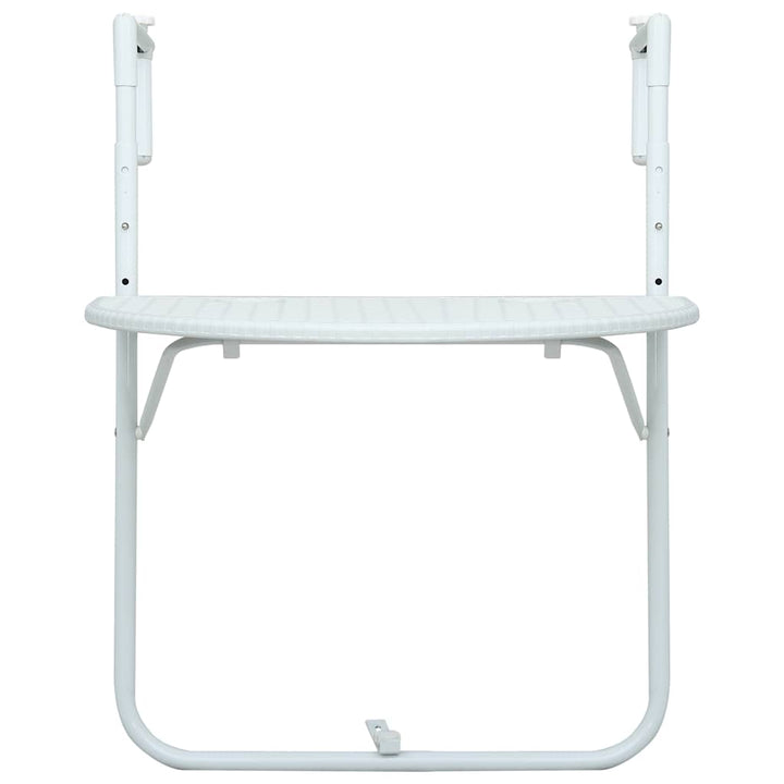 hængende altanbord 60 x 64 x 83,5 cm plastik rattanlook hvid