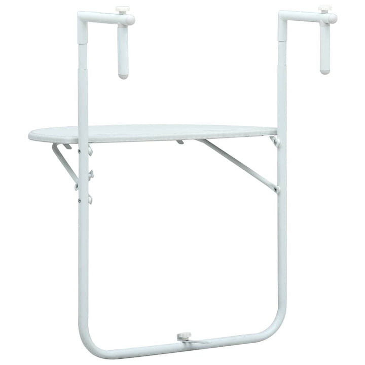 hængende altanbord 60 x 64 x 83,5 cm plastik rattanlook hvid