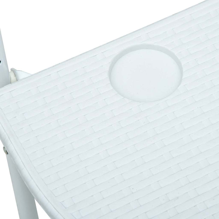 hængende altanbord 60 x 64 x 83,5 cm plastik rattanlook hvid