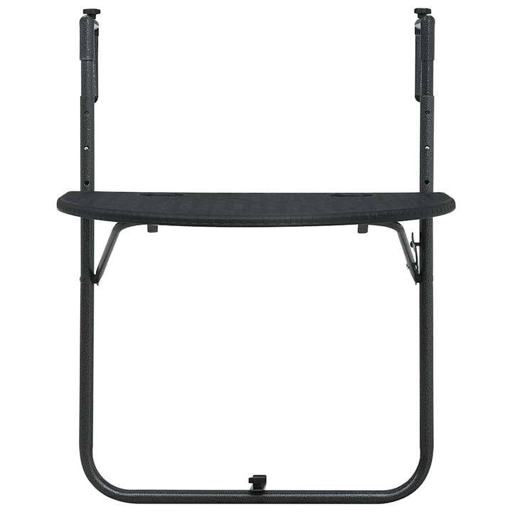 hængende altanbord 60 x 64 x 83,5 cm plastik rattanlook sort
