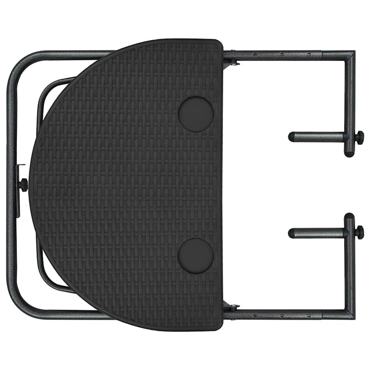 hængende altanbord 60 x 64 x 83,5 cm plastik rattanlook brun