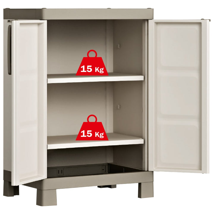 lavt opbevaringsskab Excellence 97 cm beige gråbrun
