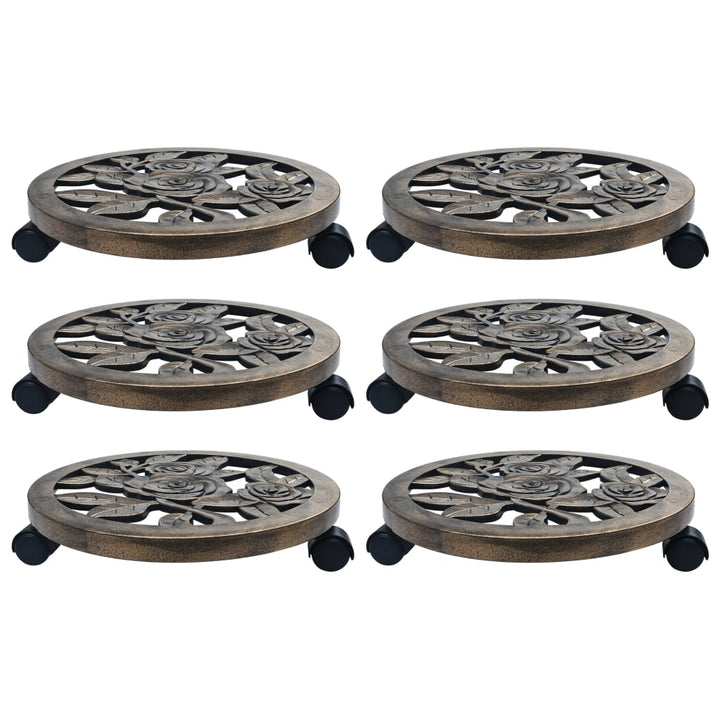 plantevogne 6 stk. 38 cm plastik bronzefarvet