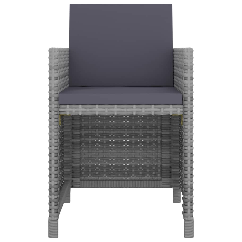 udendørs spisebordssæt 13 dele m. hynder polyrattan antracitgrå