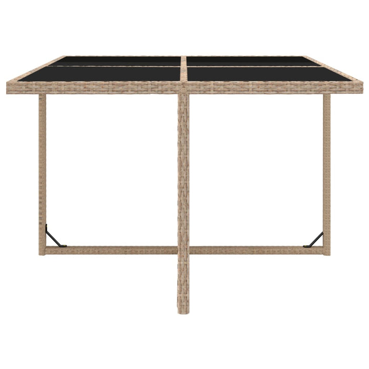 udendørs spisebordssæt 5 dele med hynder polyrattan beige