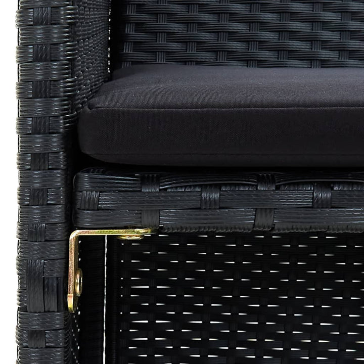 haveloungesæt 4 dele med hynder polyrattan sort