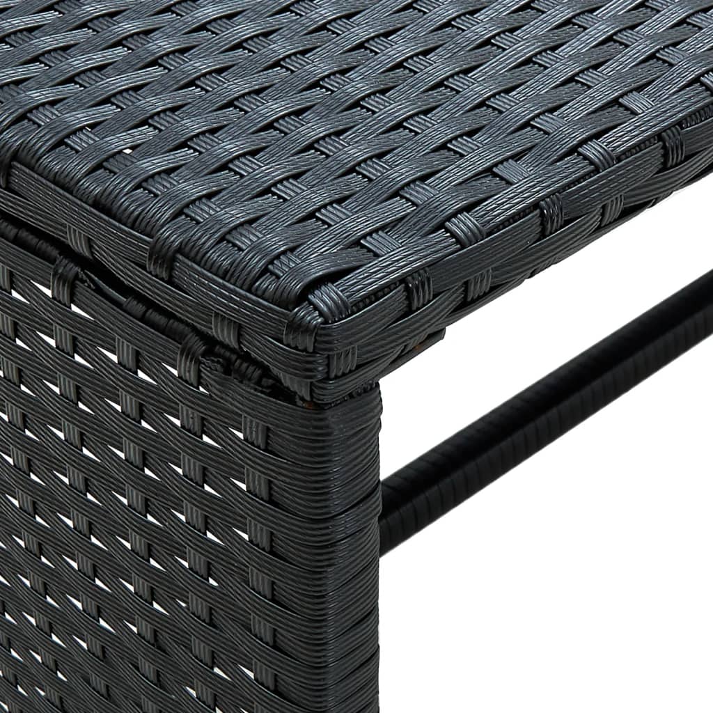 sofabord 70x40x38 cm polyrattan sort