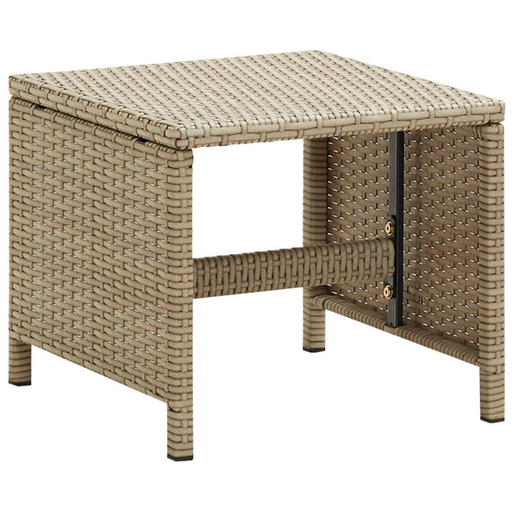 havetaburetter 2 stk. med hynder polyrattan beige