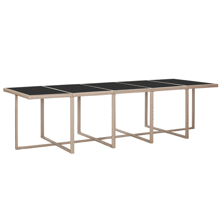udendørs spisebordssæt 15 dele med hynder polyrattan beige
