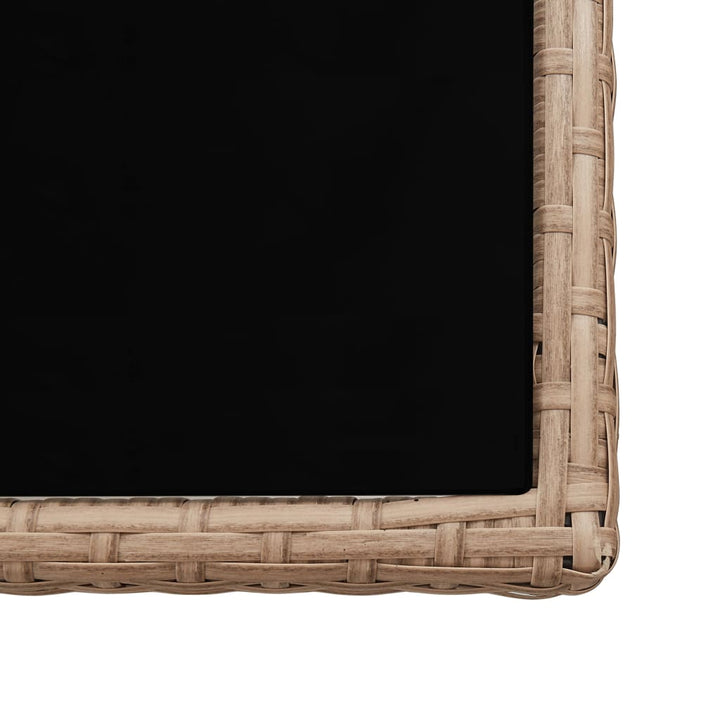 udendørs spisebordssæt 17 dele med hynder polyrattan beige