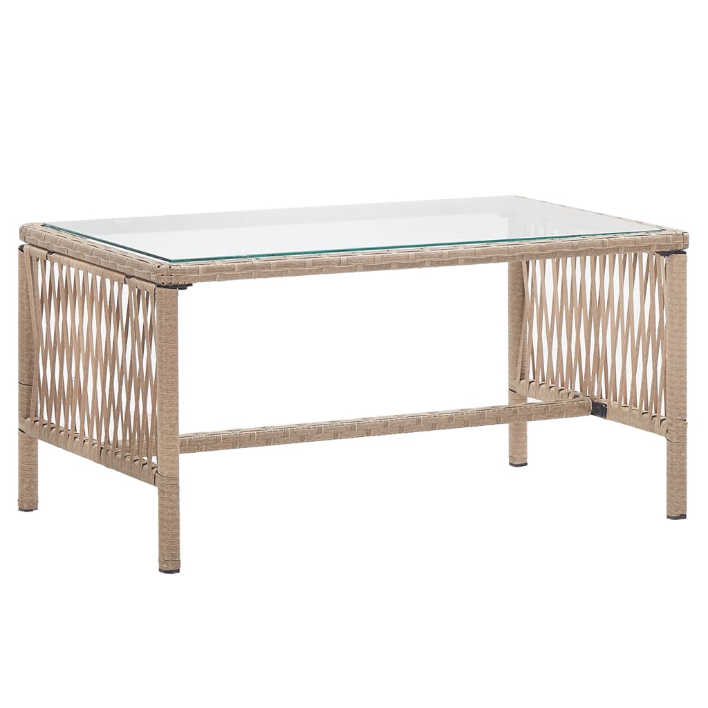 haveloungesæt 4 dele med hynde polyrattan beige