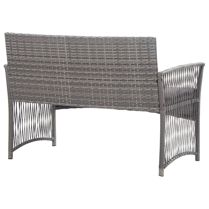 haveloungesæt 4 dele med hynde polyrattan antracitgrå