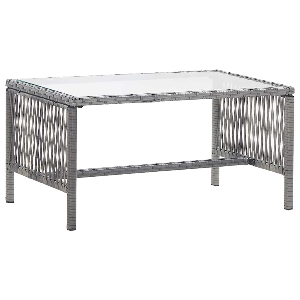 haveloungesæt 4 dele med hynde polyrattan antracitgrå