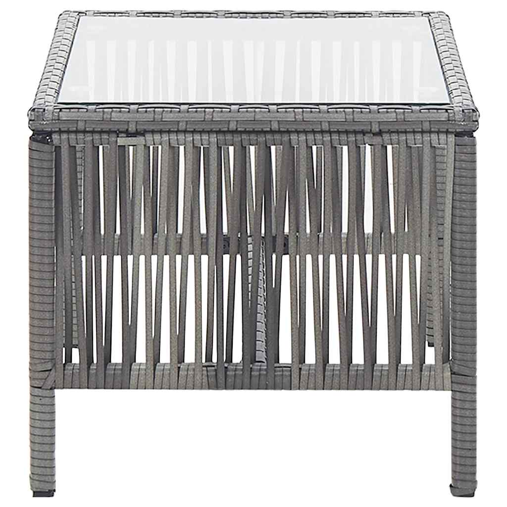 haveloungesæt 4 dele med hynde polyrattan antracitgrå