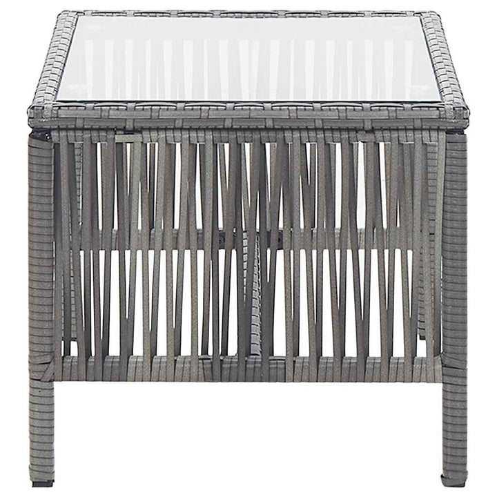 haveloungesæt 4 dele med hynde polyrattan antracitgrå