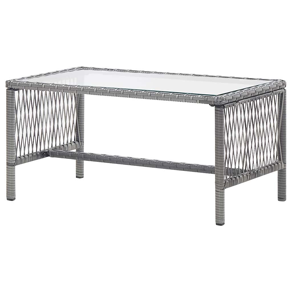 haveloungesæt 4 dele med hynde polyrattan antracitgrå
