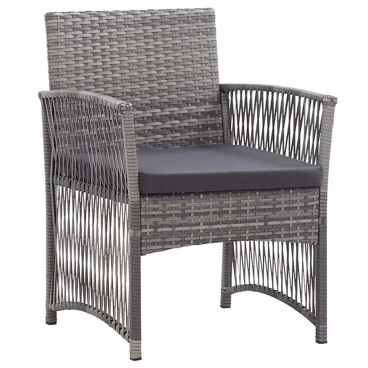havestole med hynder 2 stk. polyrattan antracitgrå