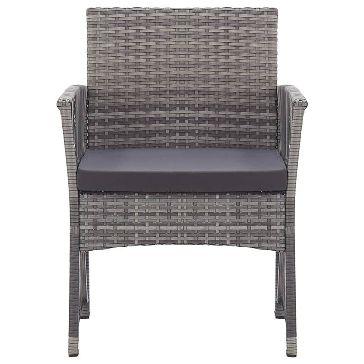 havestole med hynder 2 stk. polyrattan antracitgrå