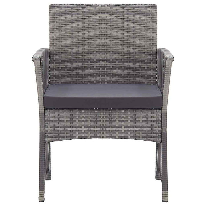 havestole med hynder 2 stk. polyrattan antracitgrå