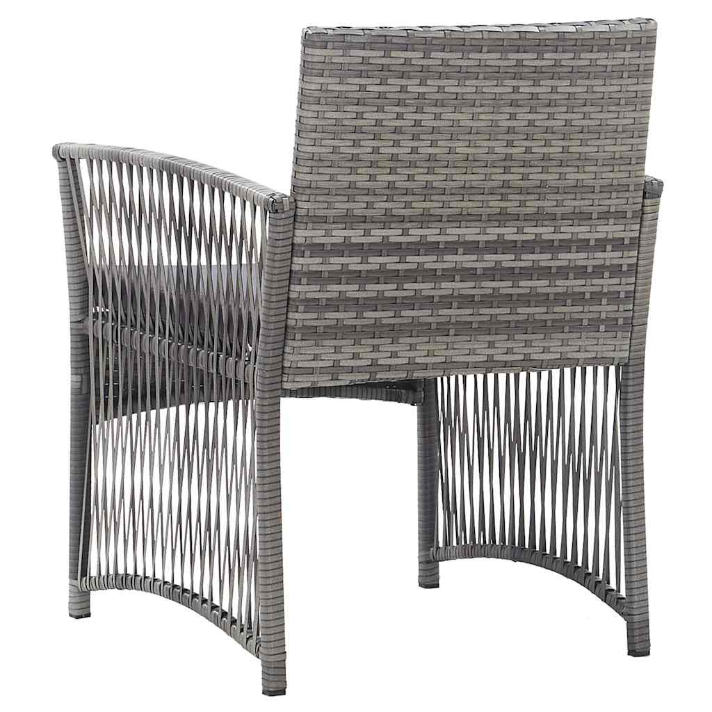 havestole med hynder 2 stk. polyrattan antracitgrå