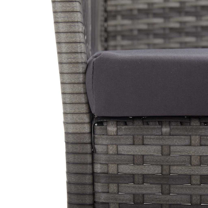 havestole med hynder 2 stk. polyrattan antracitgrå