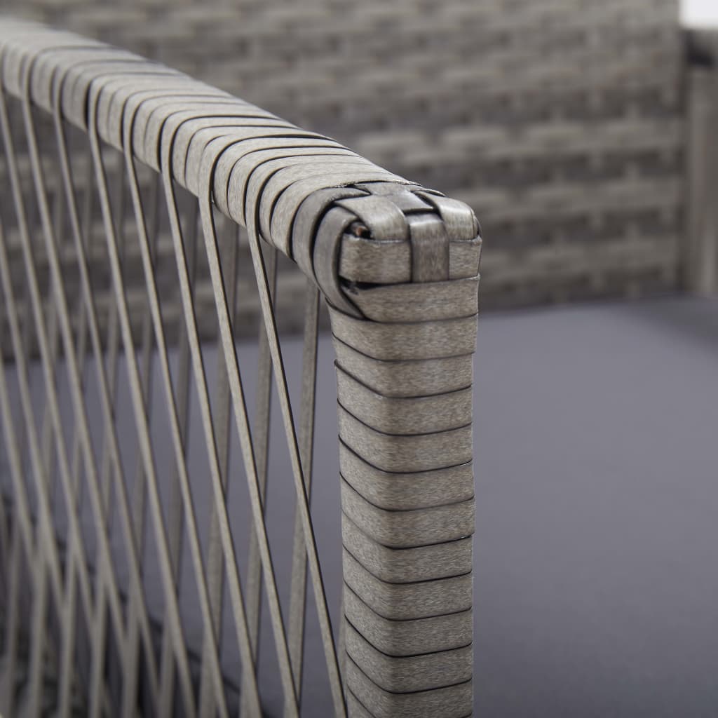 havestole med hynder 2 stk. polyrattan antracitgrå