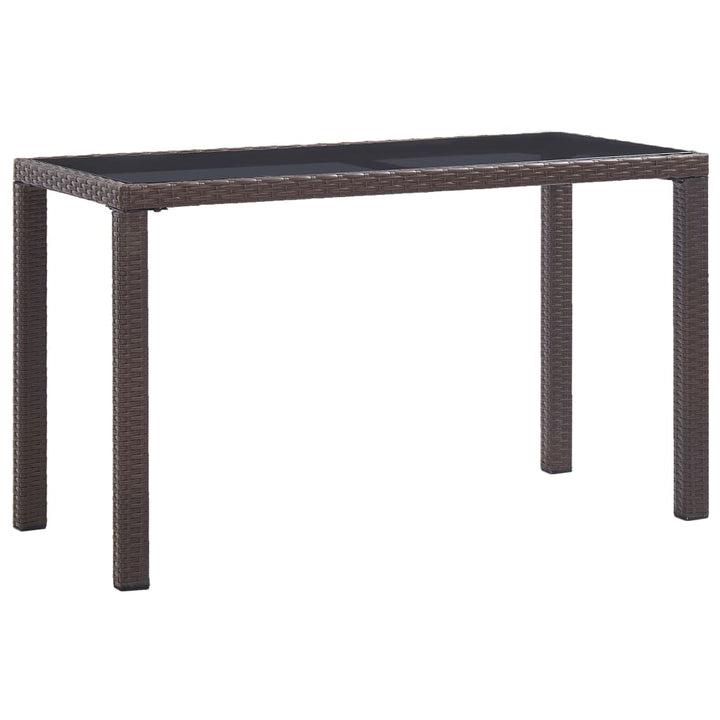 havebord 123 x 60 x 74 cm polyrattan brun