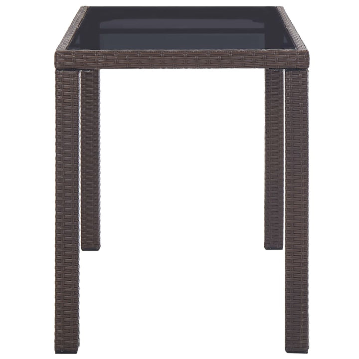 havebord 123 x 60 x 74 cm polyrattan brun