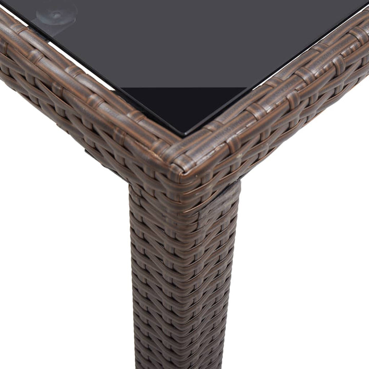 havebord 123 x 60 x 74 cm polyrattan brun