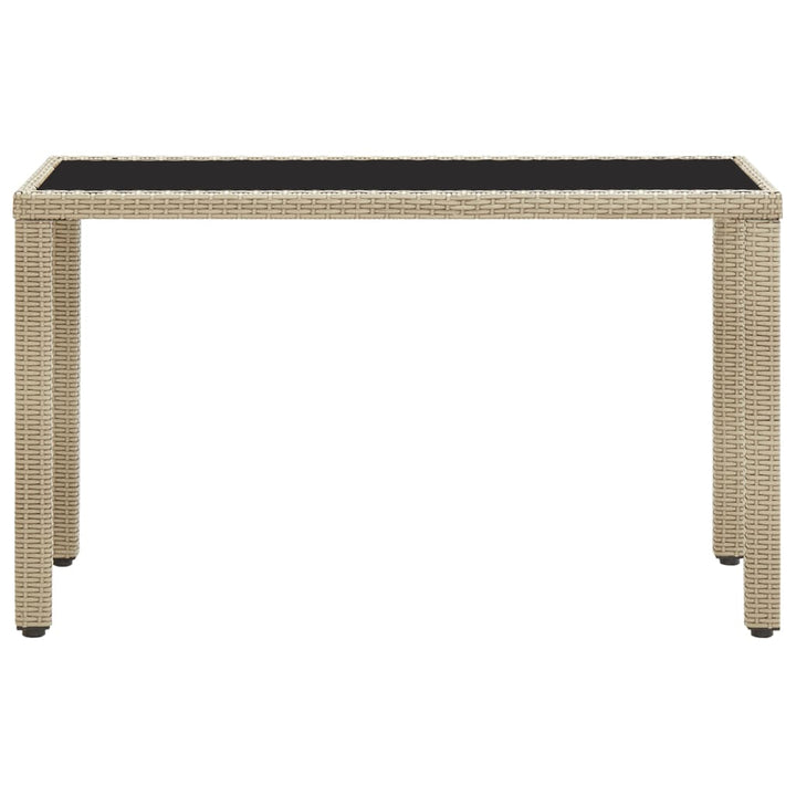 havebord 123x60x74 cm polyrattan beige