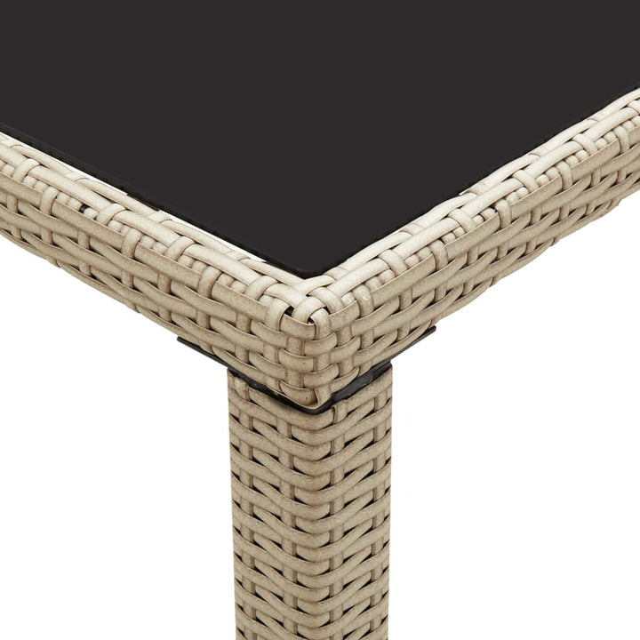 havebord 123x60x74 cm polyrattan beige