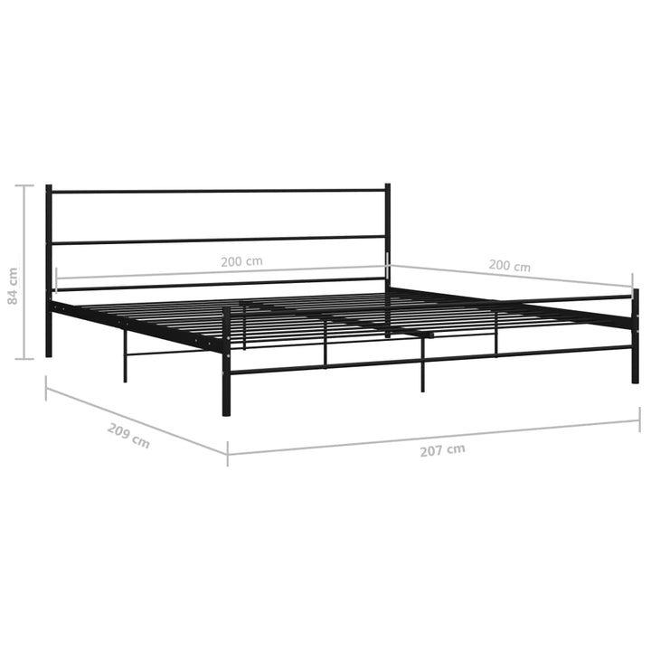 sengestel 200 x 200 cm metal sort