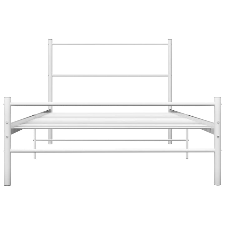 sengestel 90x200 cm metal hvid