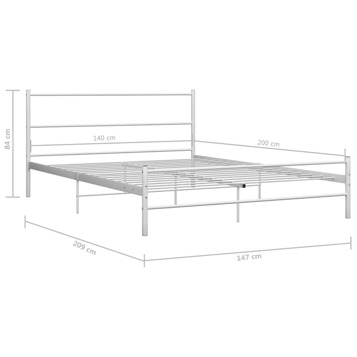 sengestel 140 x 200 cm metal hvid