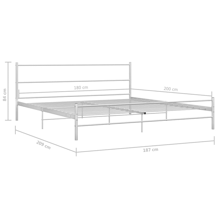 sengestel 180 x 200 cm metal hvid
