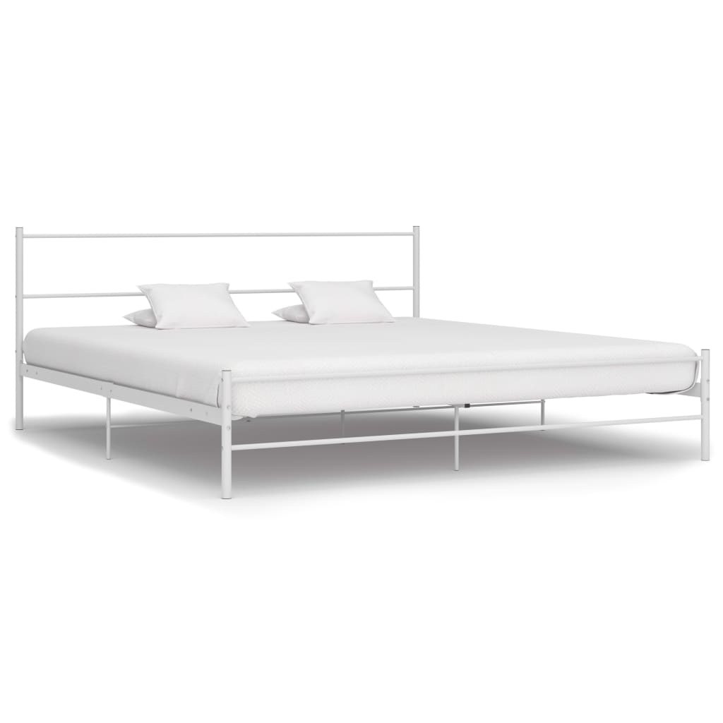 sengestel 200 x 200 cm metal hvid