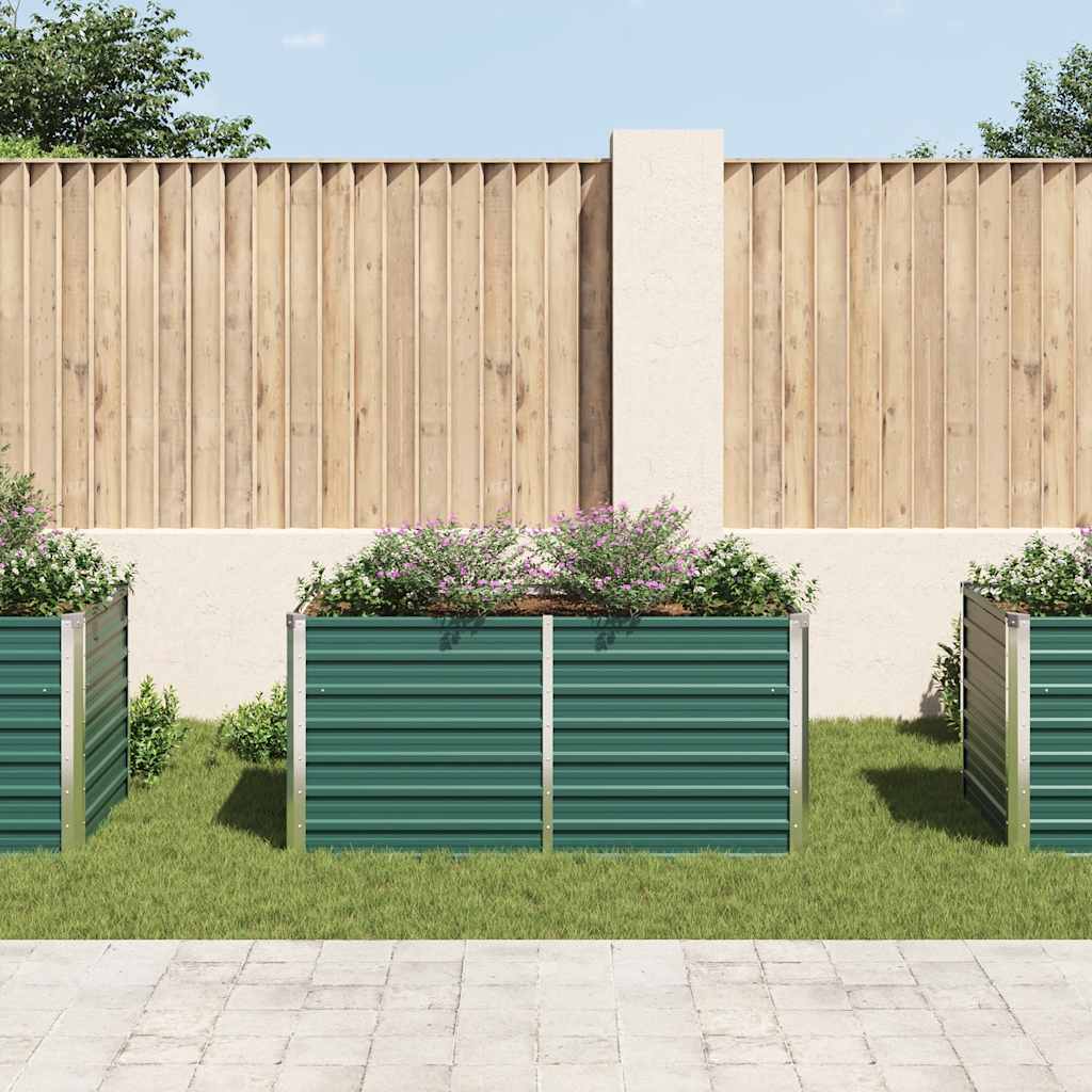hævet plantekasse 160 x 80 x 77 galvaniseret stål grøn