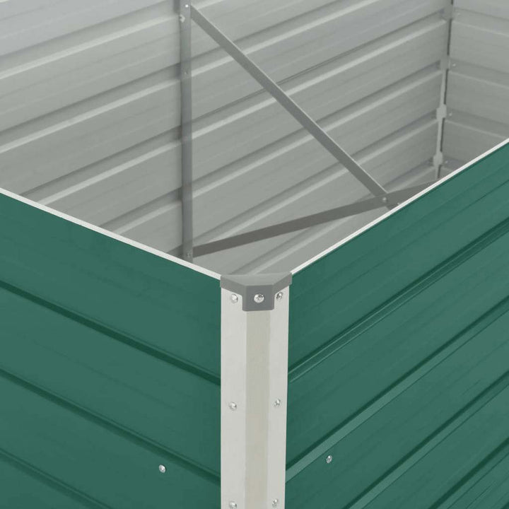 hævet plantekasse 160 x 80 x 77 galvaniseret stål grøn