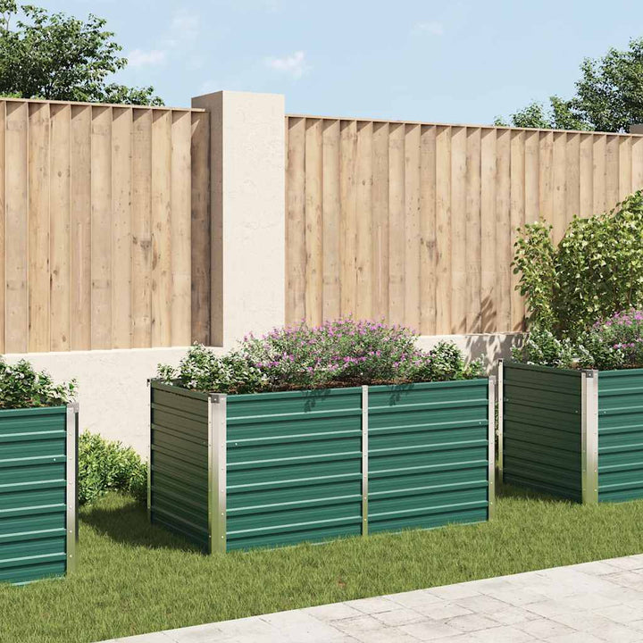 hævet plantekasse 160 x 80 x 77 galvaniseret stål grøn