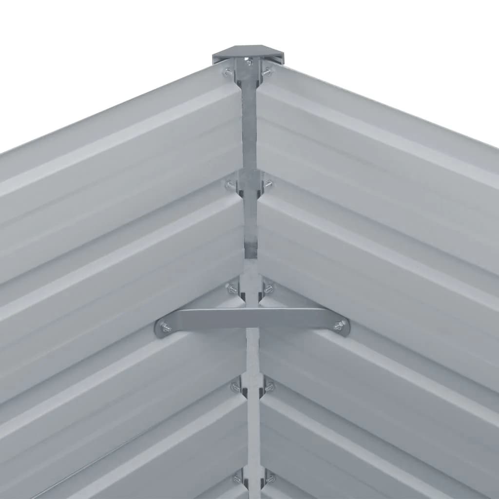 hævet havekasse 160 x 80 x 45 cm galvaniseret stål grå