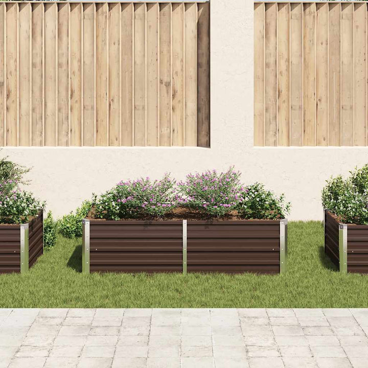 hævet plantekasse 160 x 80 x 45 cm galvaniseret stål brun
