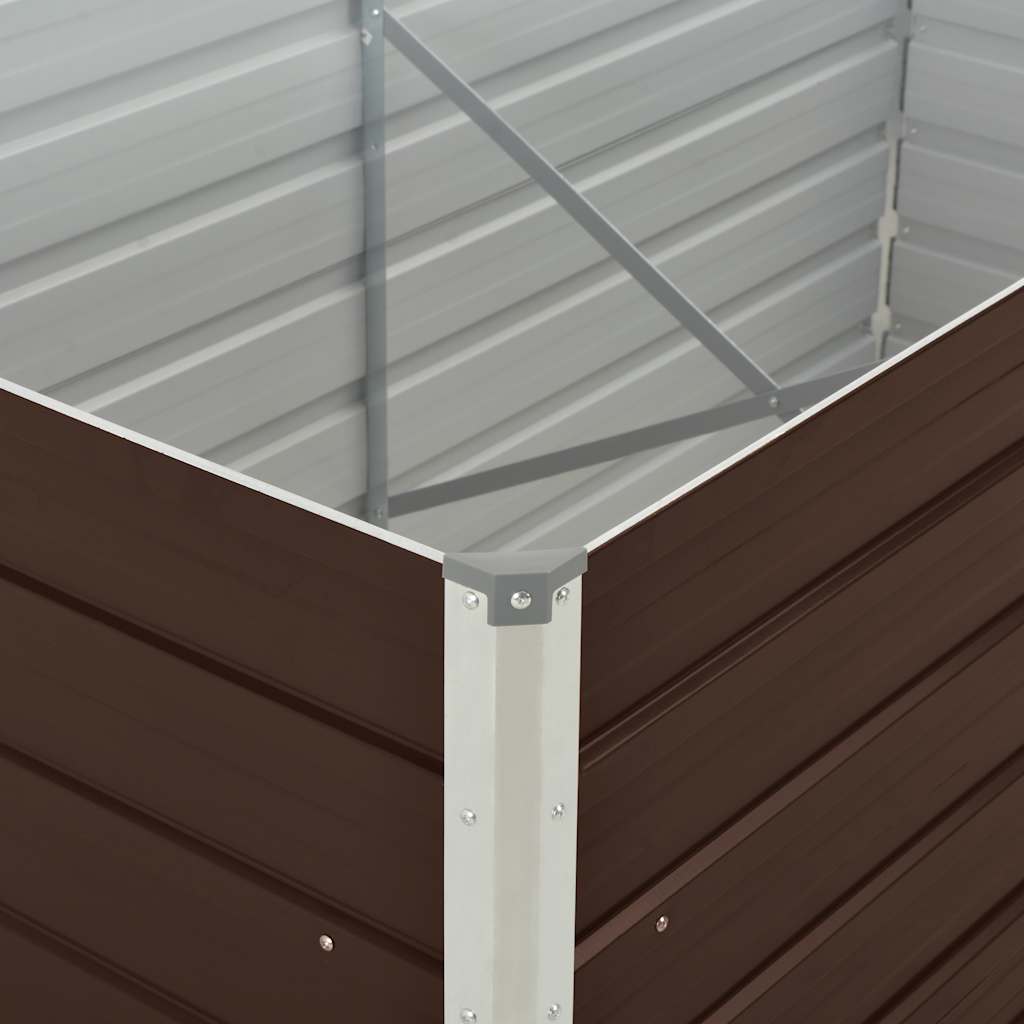 hævet plantekasse 160 x 80 x 45 cm galvaniseret stål brun