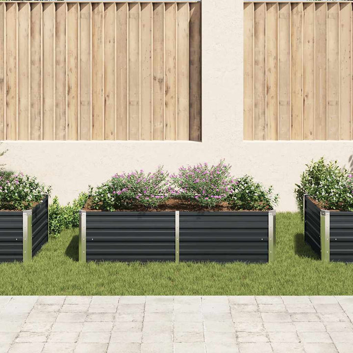 hævet blomsterbed 160 x 80 x 45 cm galvaniseret stål antracit