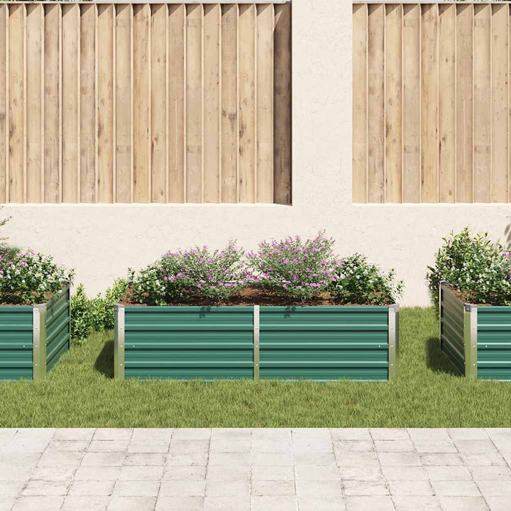 hævet blomsterbed 160 x 80 x 45 cm galvaniseret stål grøn