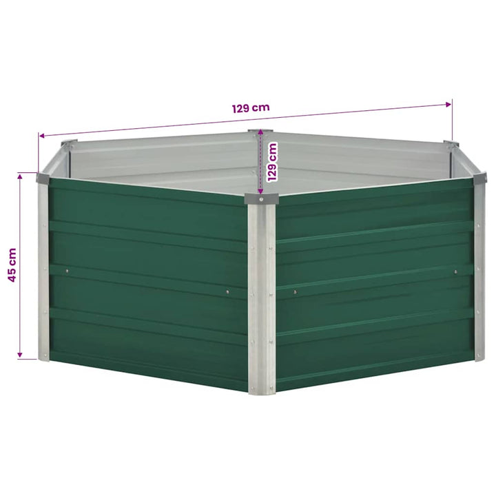 højbed 129x129x45 galvaniseret stål grøn